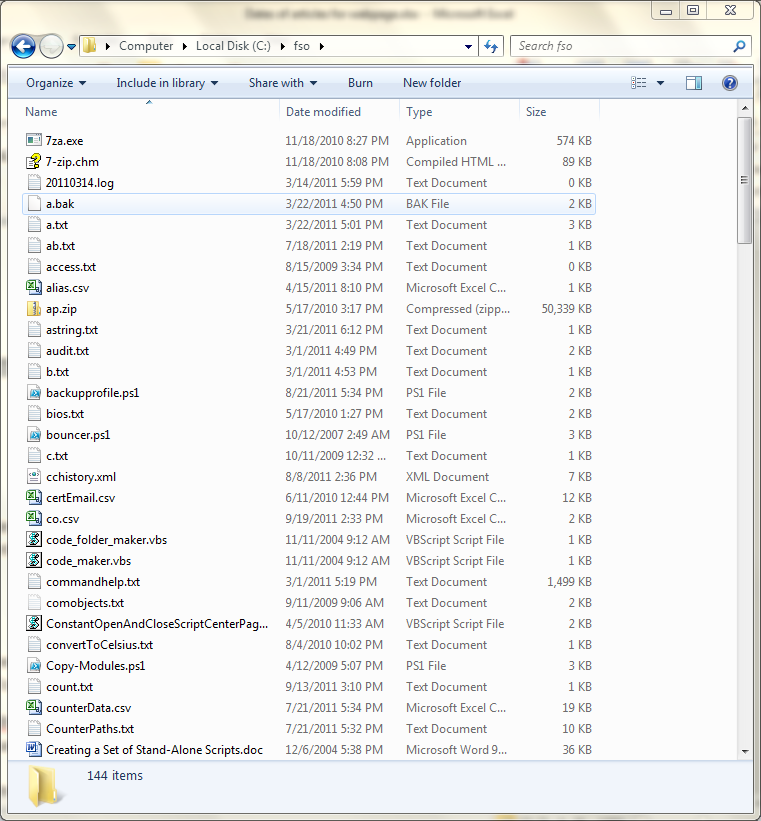 compare files in two folders